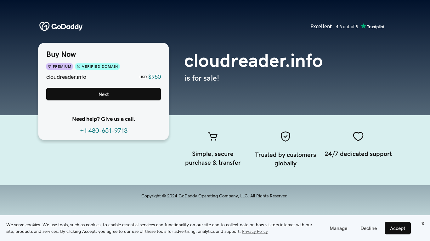 the desktop screenshot of www.godaddy.com