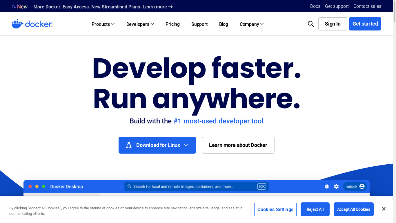 the desktop screenshot of www.docker.com
