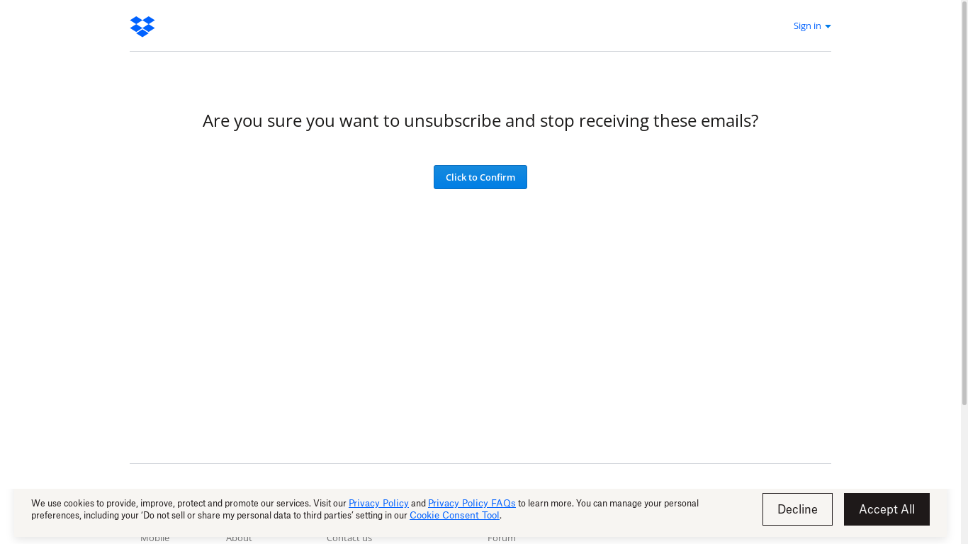 the desktop screenshot of www.dropbox.com