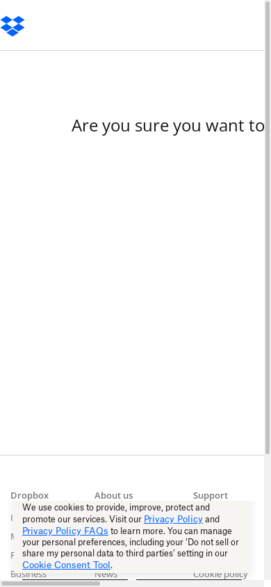 the mobile screenshot of www.dropbox.com