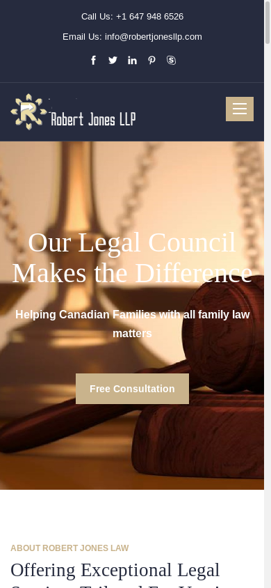 the mobile screenshot of robertjonesllp.com