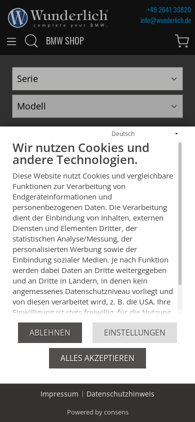 the mobile screenshot of www.wunderlich.de