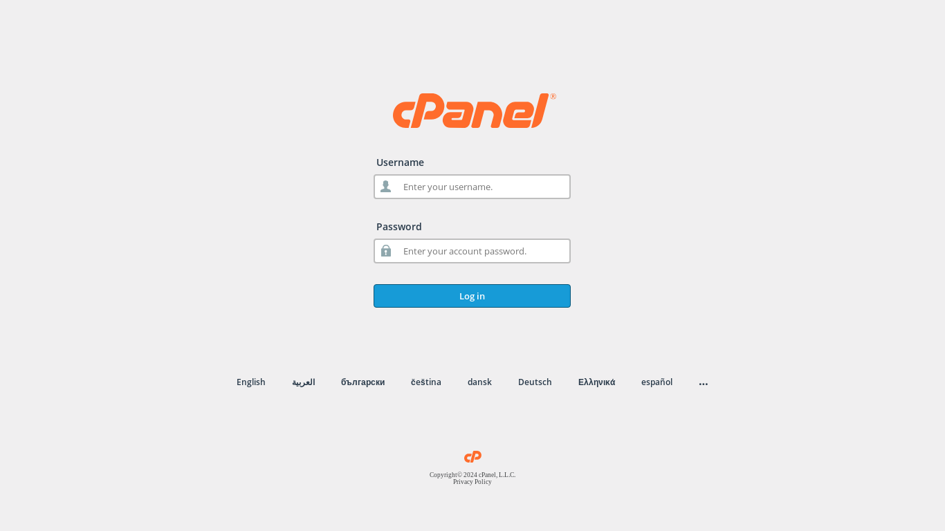 the desktop screenshot of cpanel.ptg.sgx.mybluehost.me