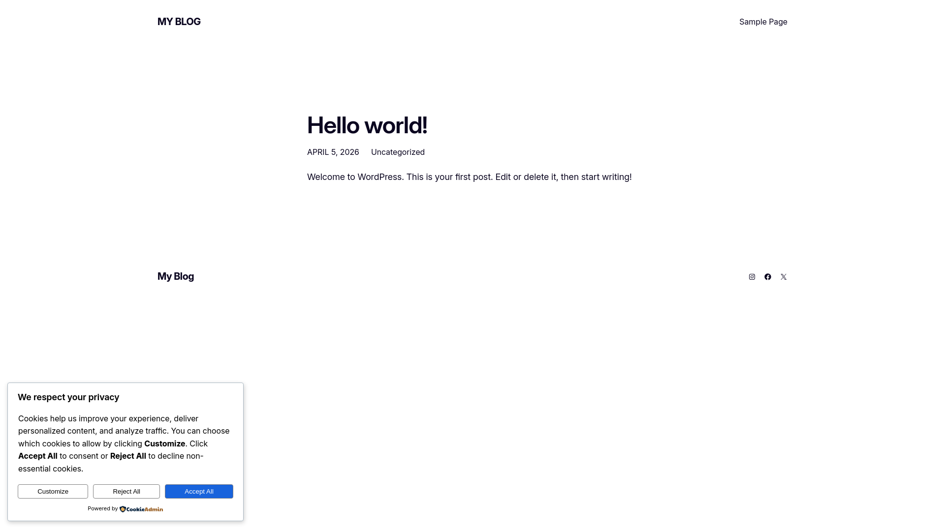 My Blog – My WordPress Blog - URL Scan Results | Tiny Scan