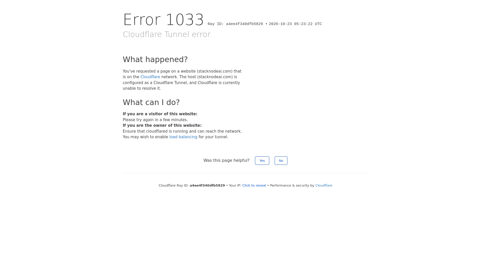 Cloudflare Tunnel error | stacknodeai.com | Cloudflare - URL Scan ...