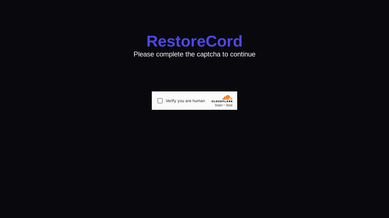 the desktop screenshot of restorecord.com