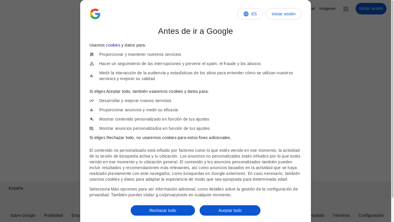 the desktop screenshot of www.google.com