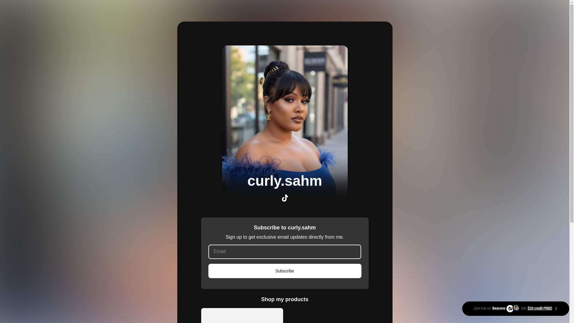 the desktop screenshot of curlysahm.com