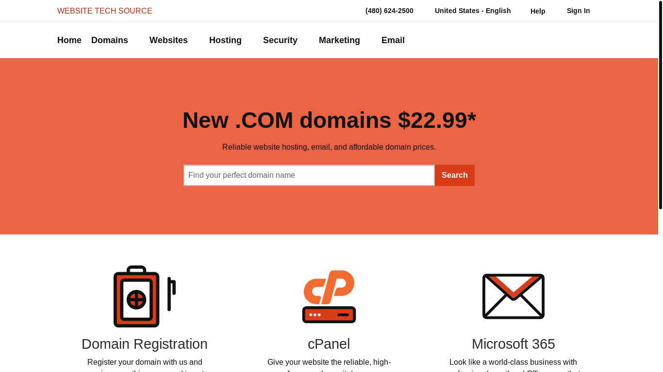 the desktop screenshot of www.websitetechsource.com