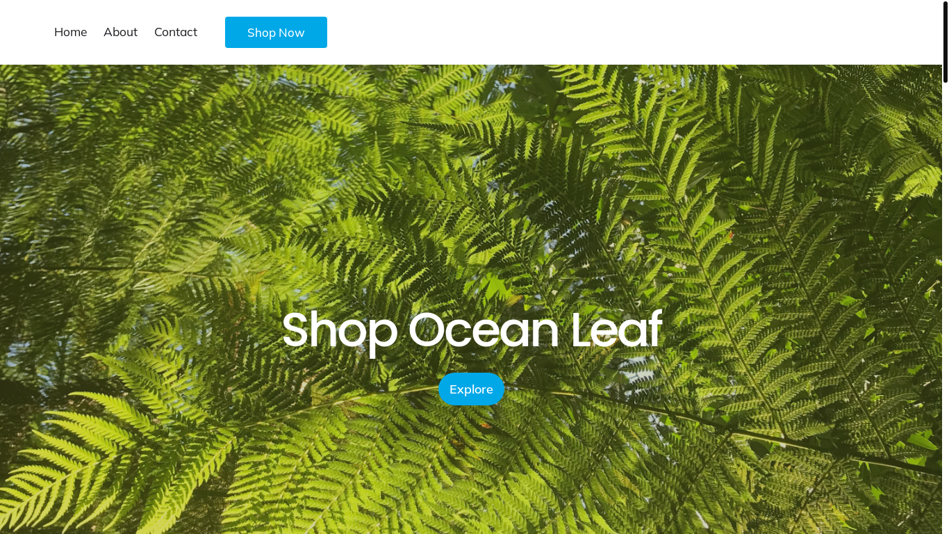 the desktop screenshot of oceanleafjewellery.co.uk