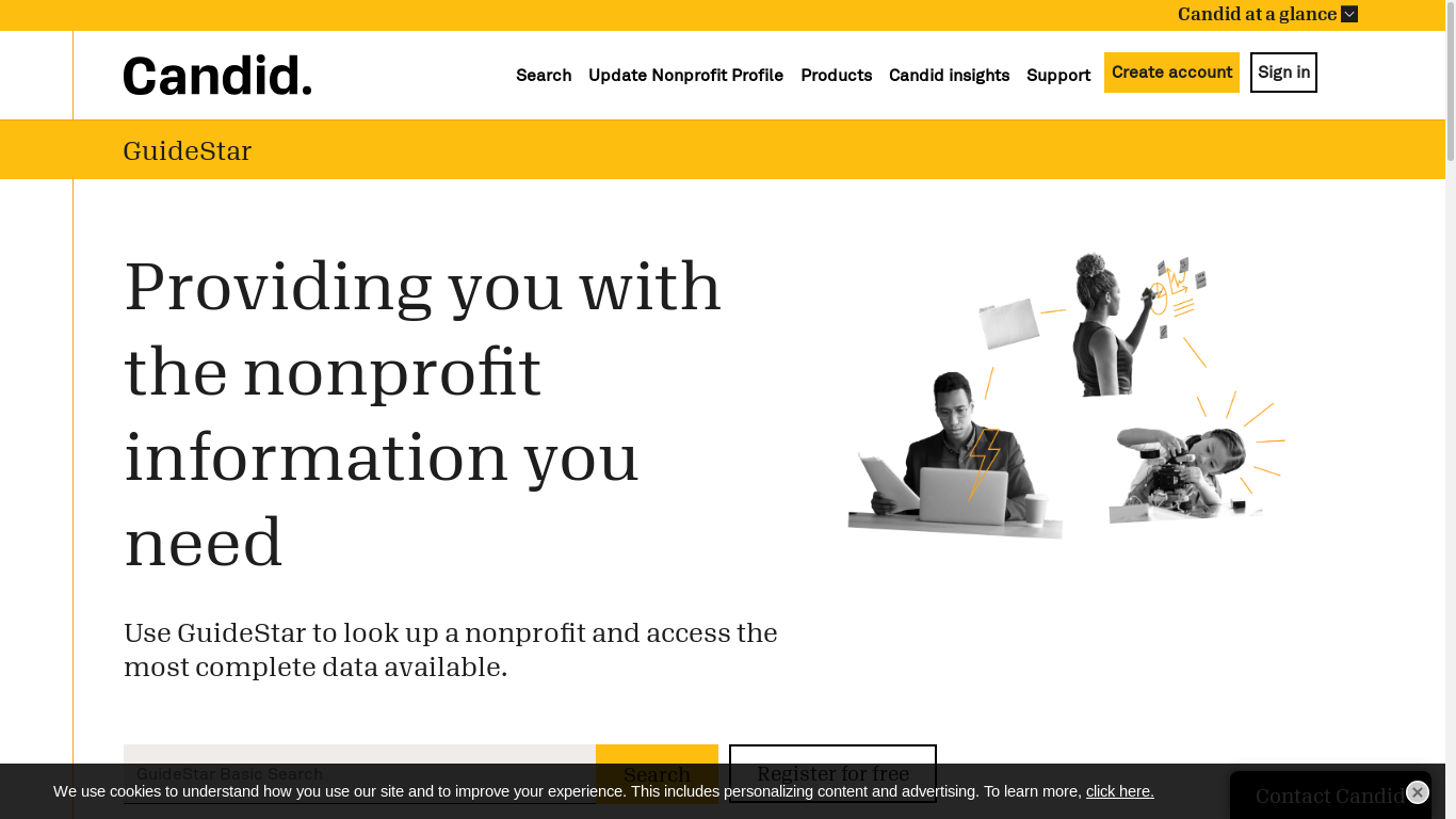 the desktop screenshot of www.guidestar.org