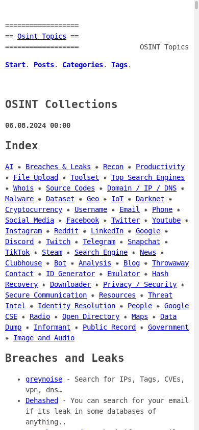 the mobile screenshot of 0sint.ir