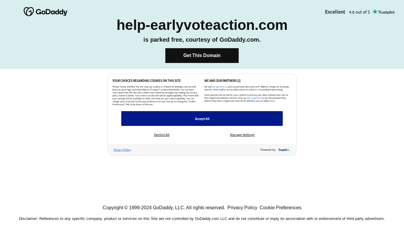 the desktop screenshot of help-earlyvoteaction.com