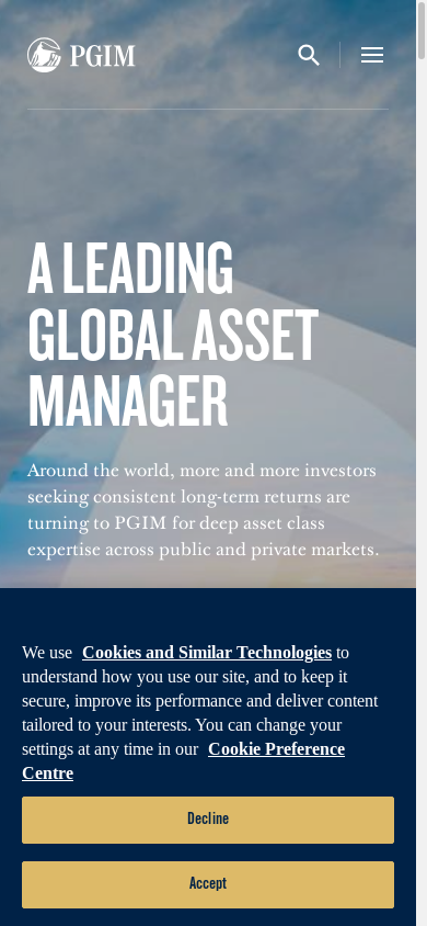 the mobile screenshot of www.pgim.com