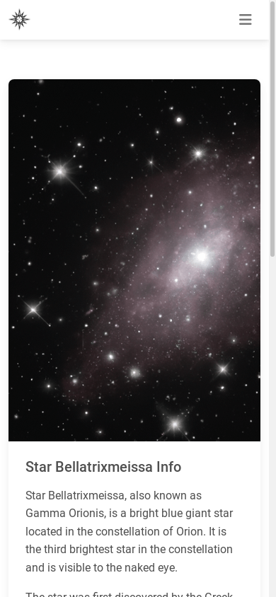 the mobile screenshot of bellatrixmeissa.com