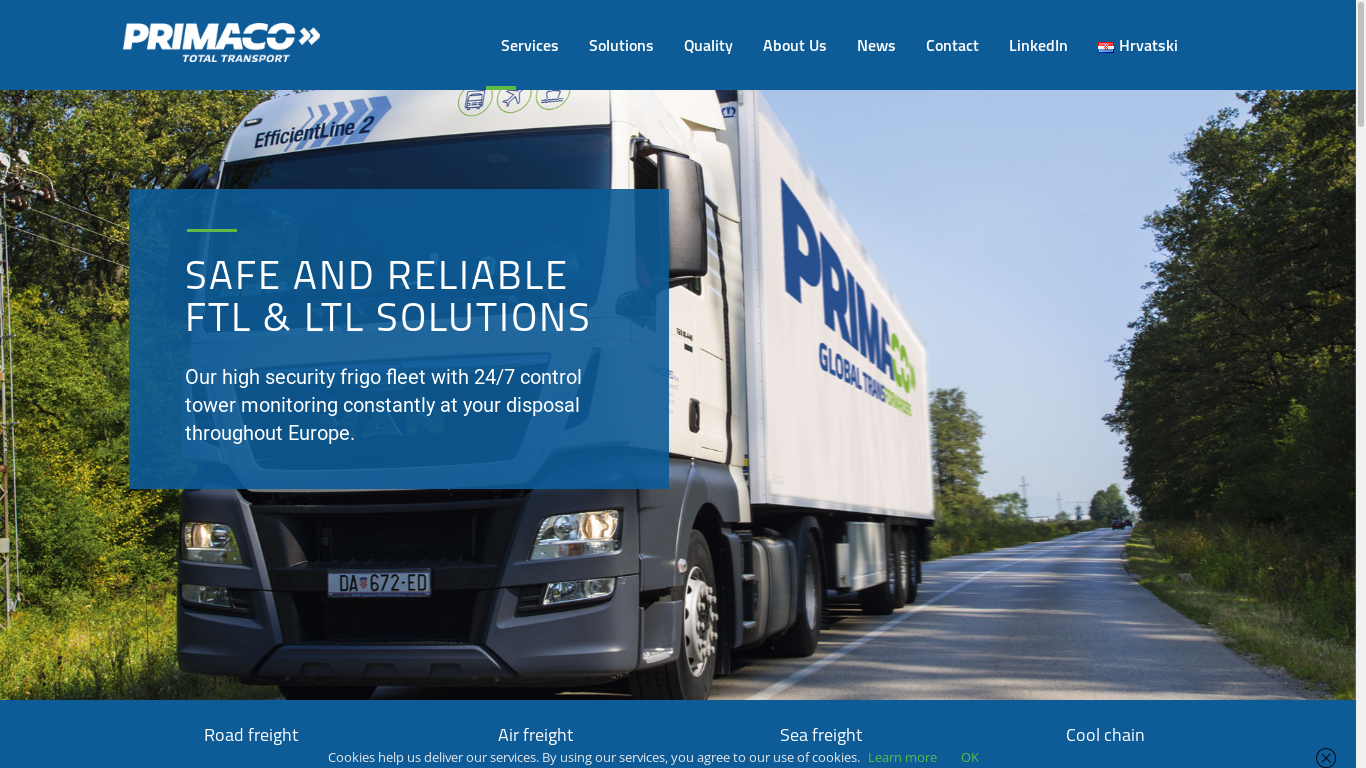 the desktop screenshot of www.primaco.eu