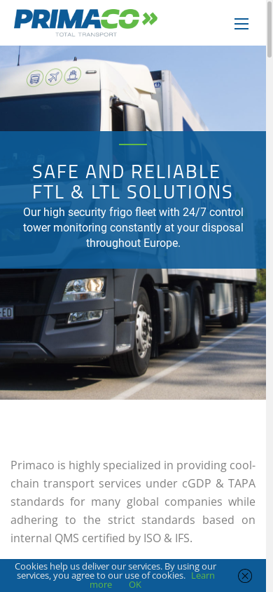 the mobile screenshot of www.primaco.eu