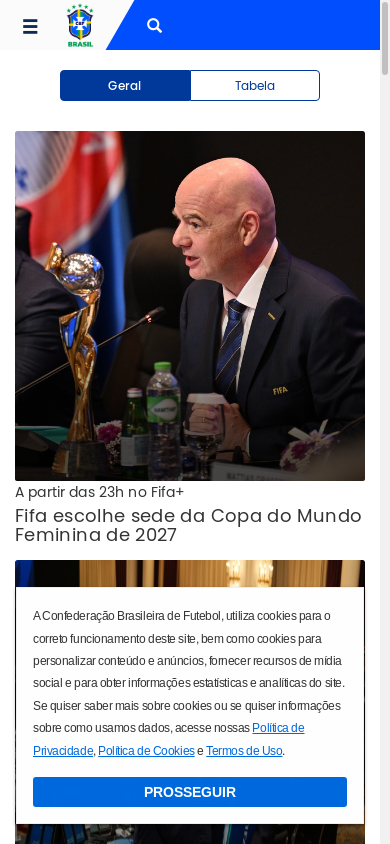 the mobile screenshot of www.cbf.com.br