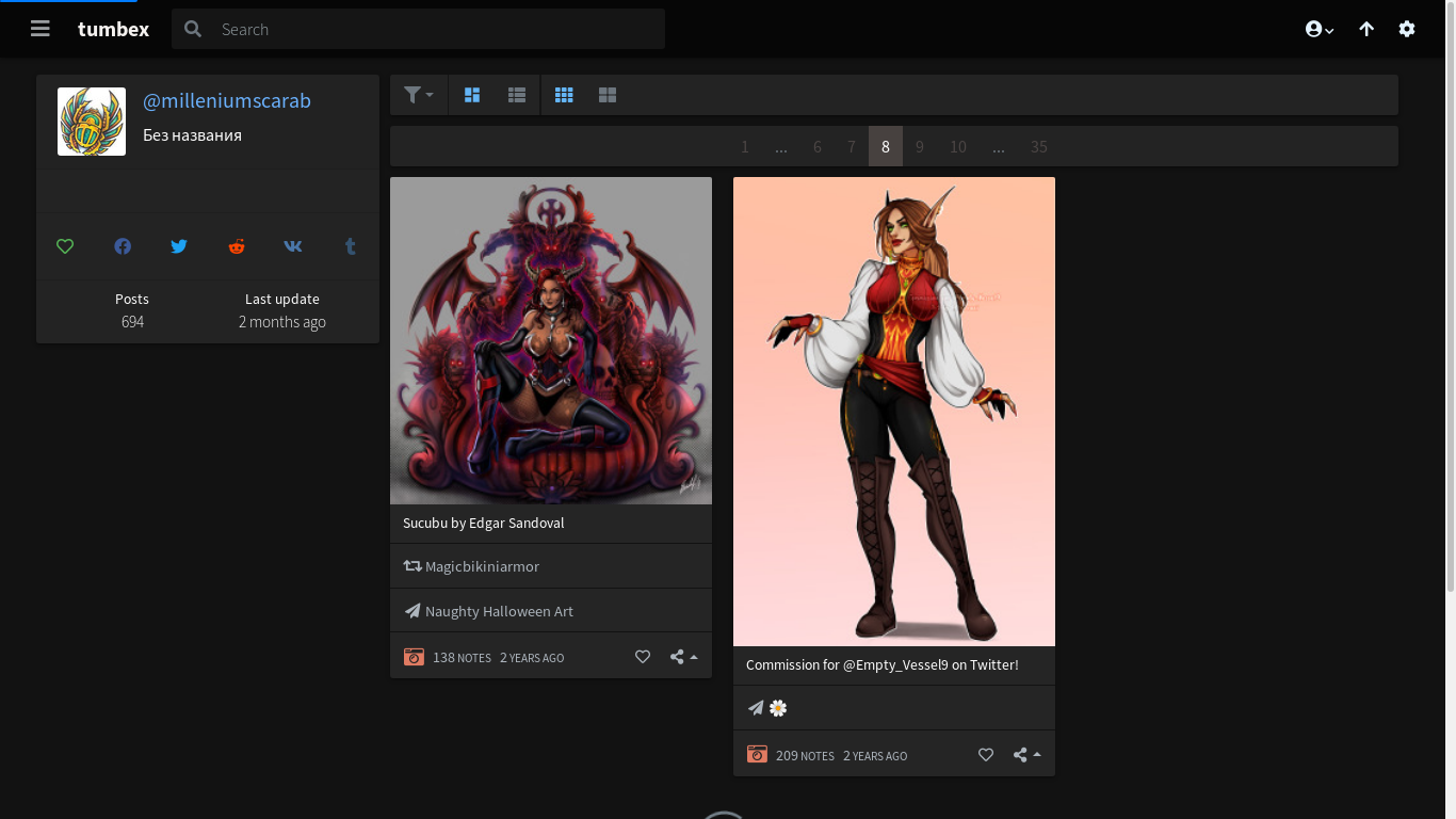 the desktop screenshot of www.tumbex.com