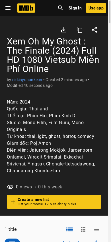 the mobile screenshot of m.imdb.com
