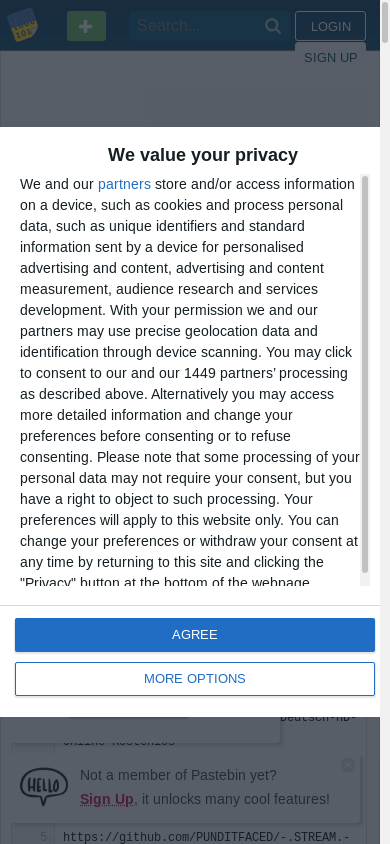 the mobile screenshot of pastebin.com