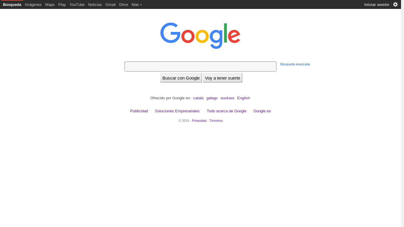 the desktop screenshot of www.google.com