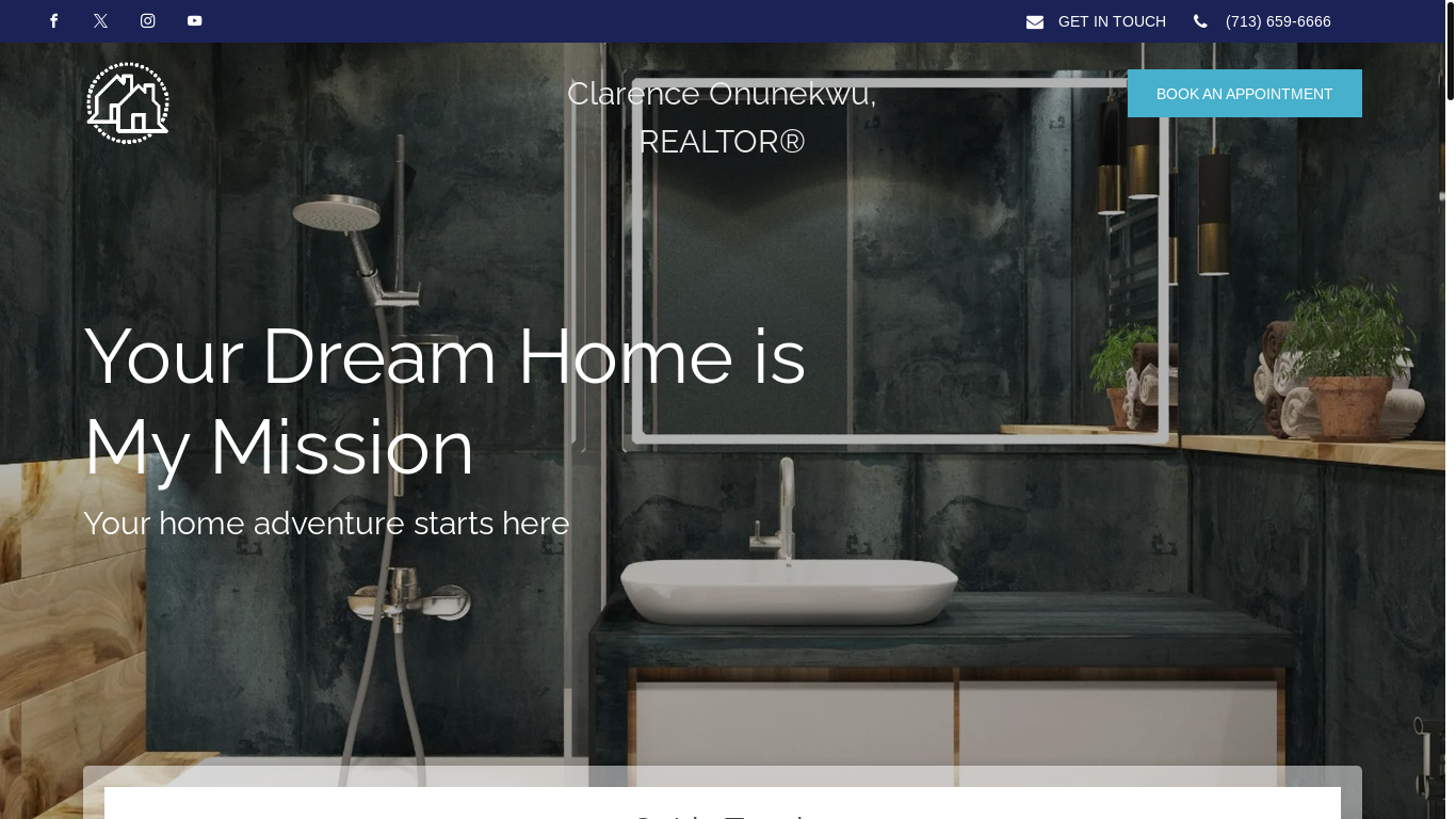 the desktop screenshot of www.clarenceonunekwu.realtor
