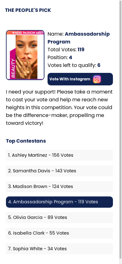 the mobile screenshot of votenexus.site
