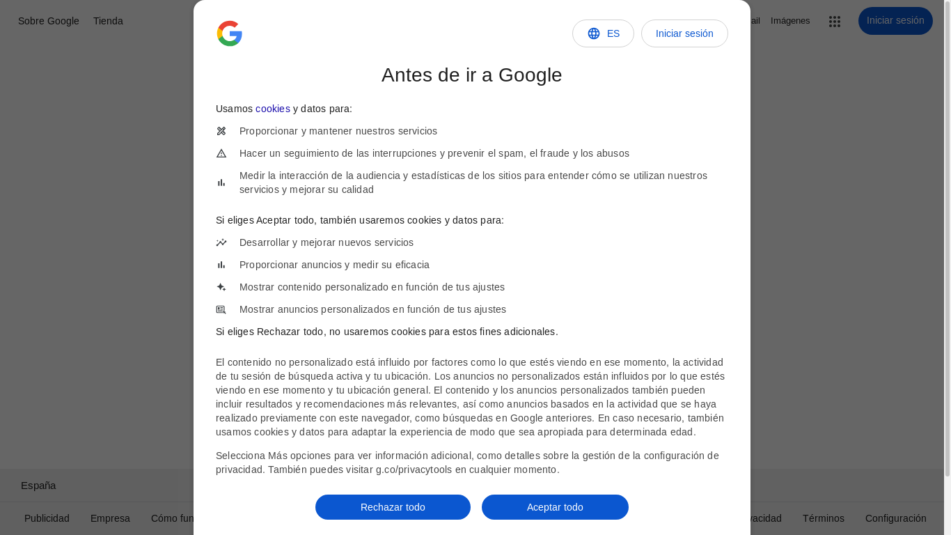 the desktop screenshot of www.google.com