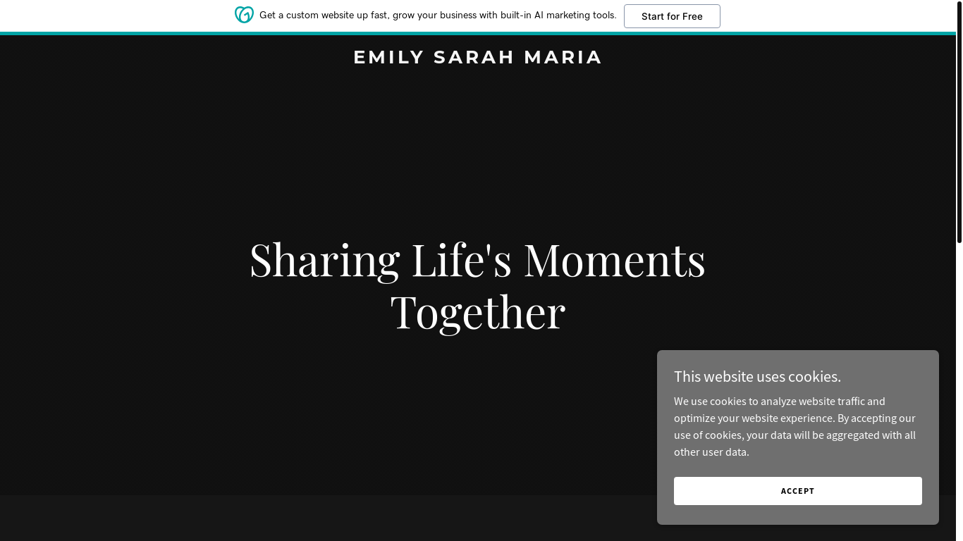 the desktop screenshot of emilysarahmaria.com