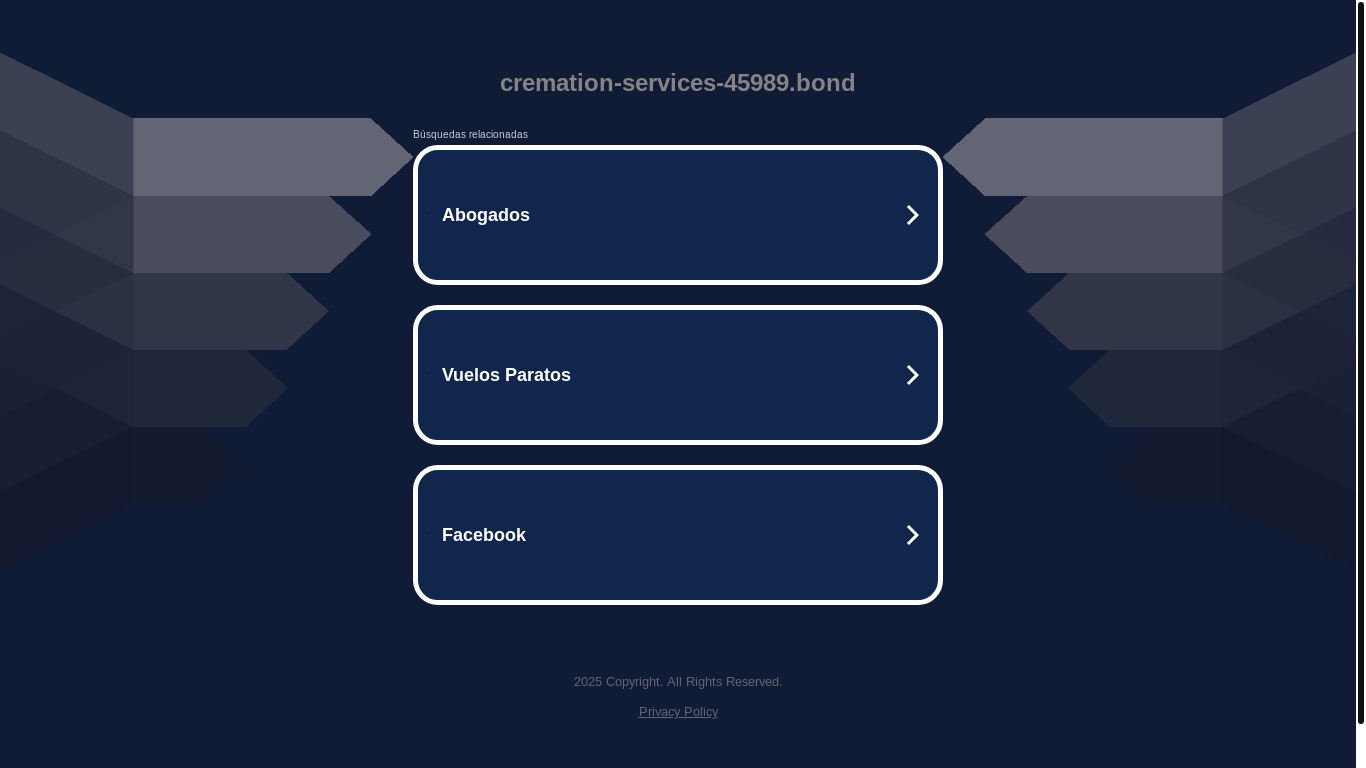 the desktop screenshot of cremation-services-45989.bond