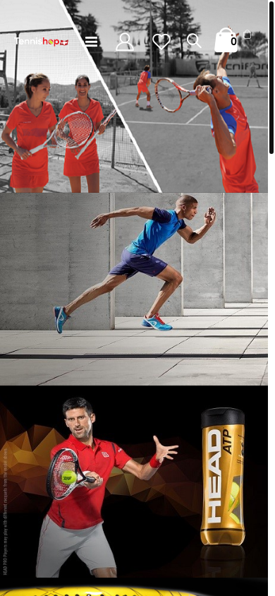 the mobile screenshot of tennishop.ch