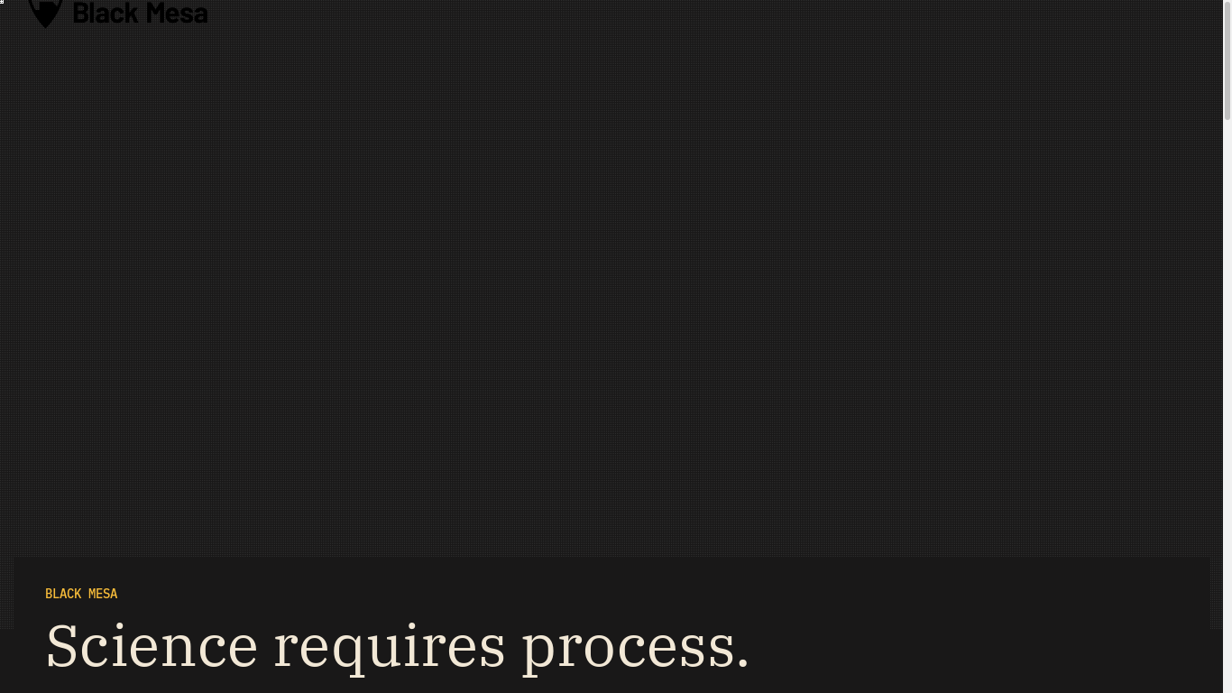 the desktop screenshot of blackmesa.com