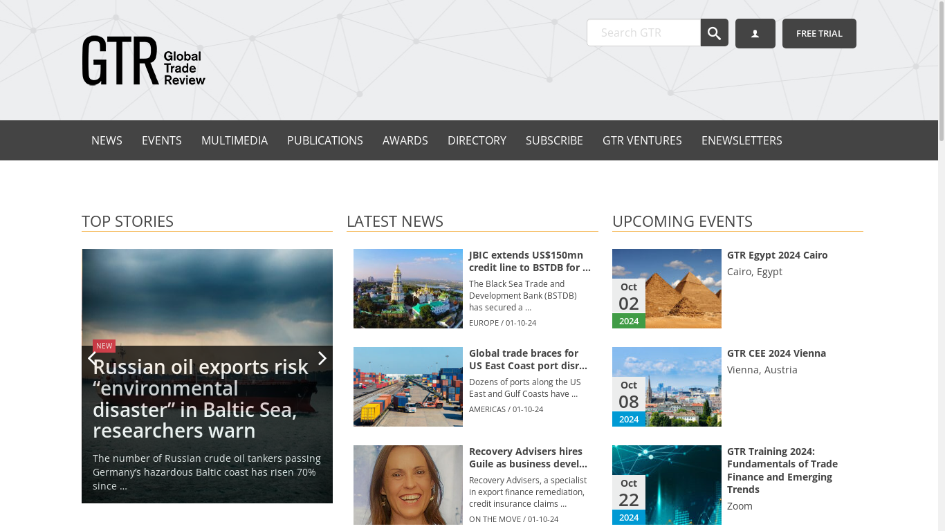 the desktop screenshot of www.gtreview.com