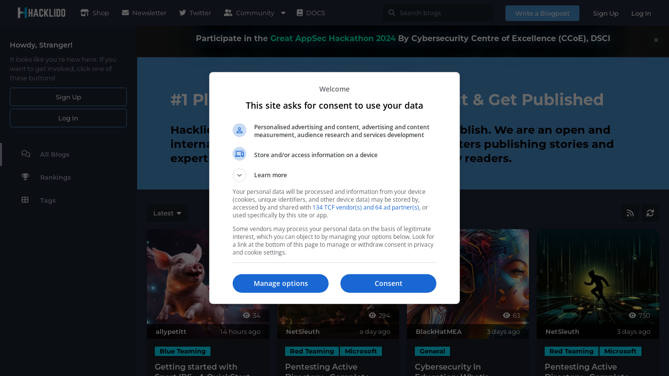 the desktop screenshot of hacklido.com