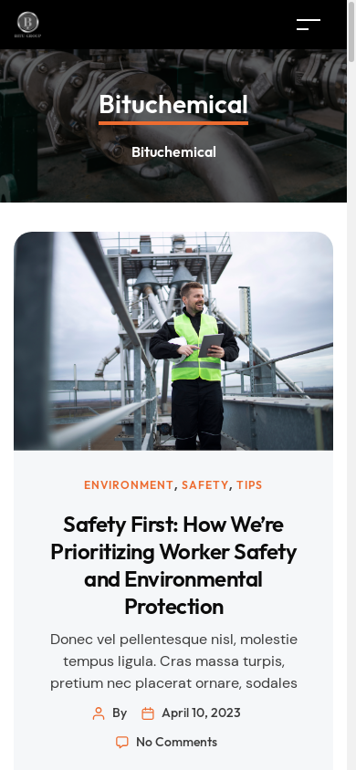 the mobile screenshot of www.bituchemical.com