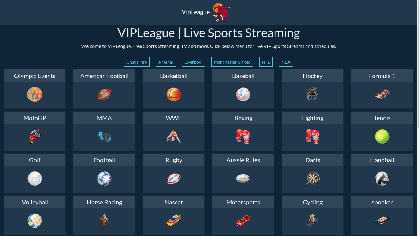 the desktop screenshot of www.vipleague.pm