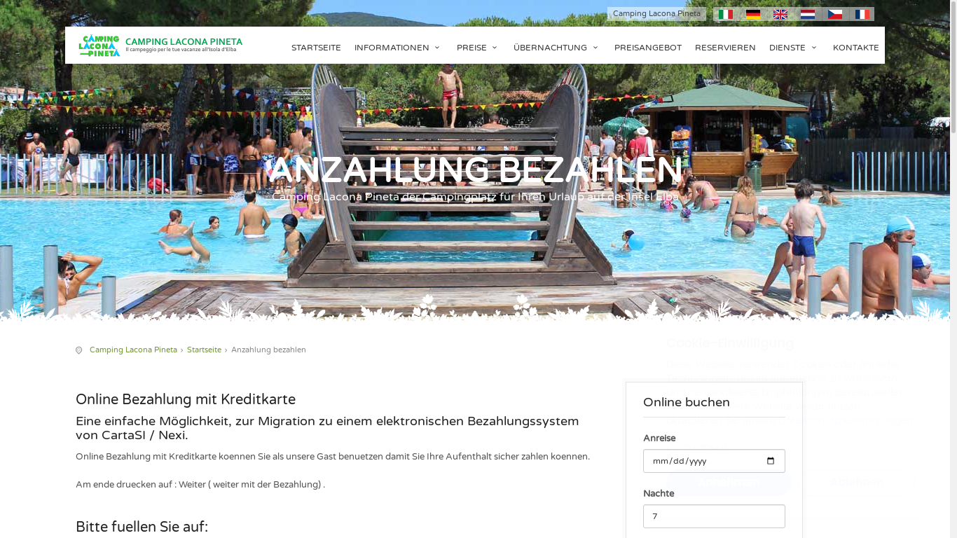 the desktop screenshot of www.campinglaconapineta.com