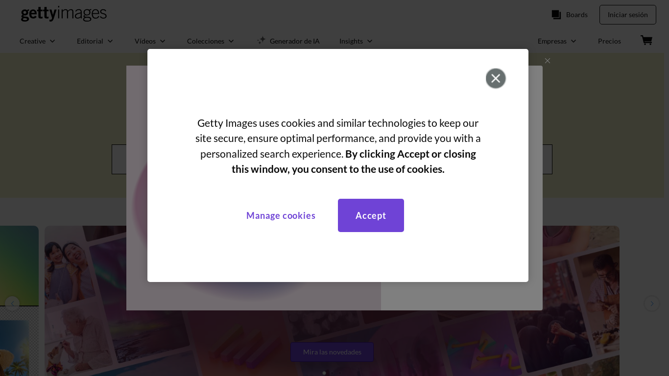 the desktop screenshot of www.gettyimages.es
