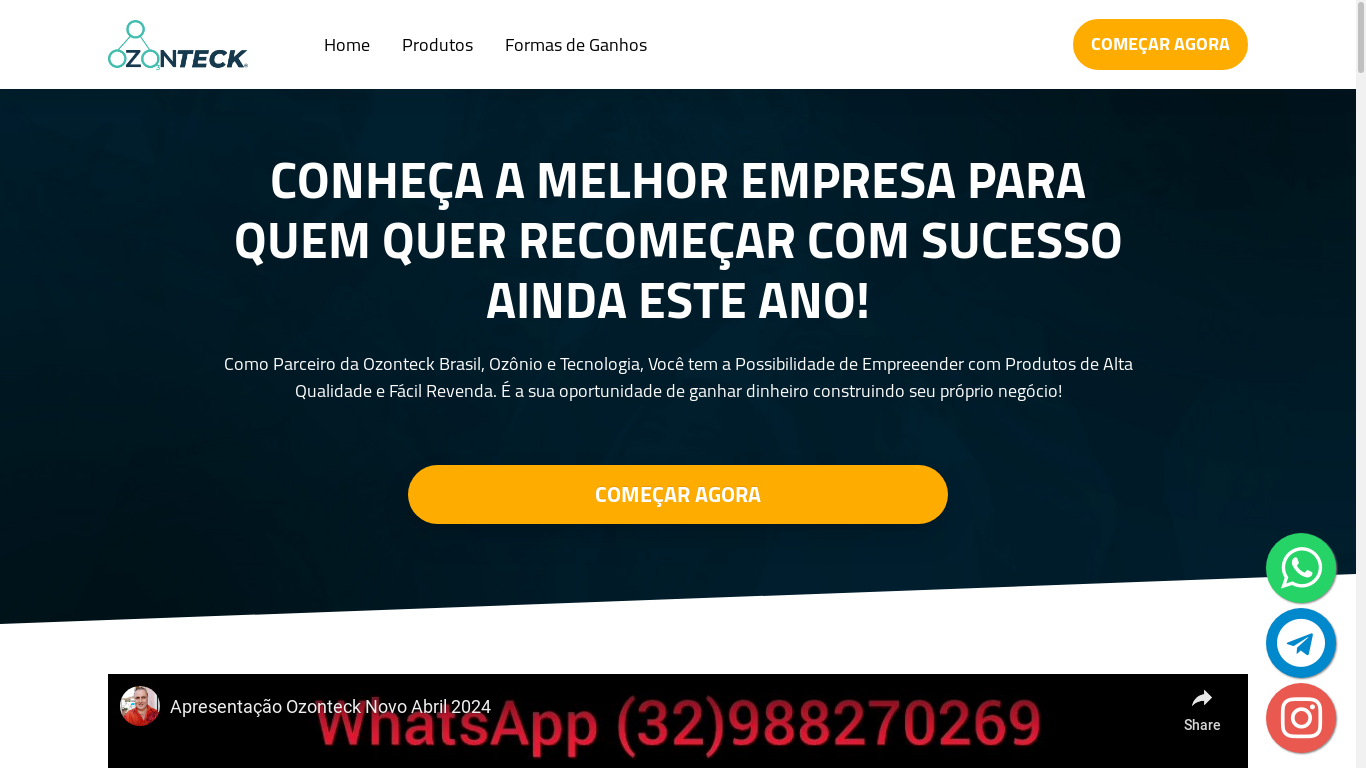 the desktop screenshot of www.ozonteck.net.br