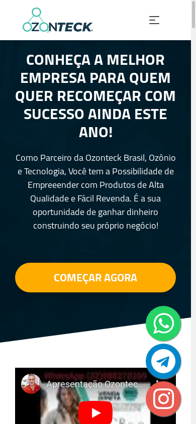 the mobile screenshot of www.ozonteck.net.br