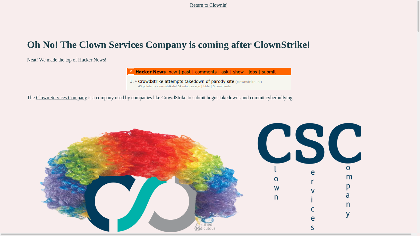 the desktop screenshot of clownstrike.lol