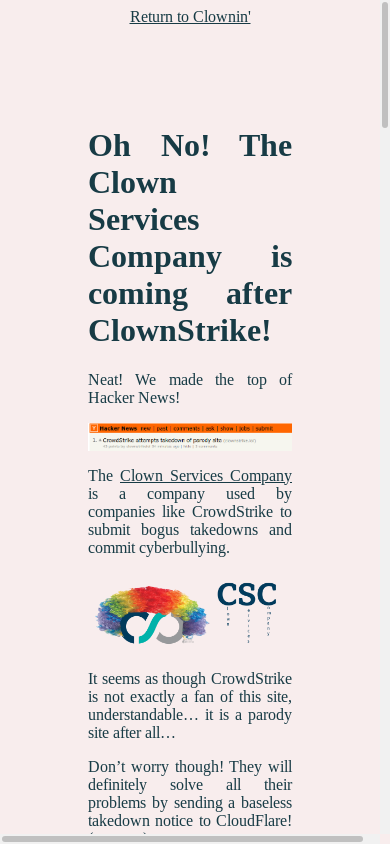 the mobile screenshot of clownstrike.lol