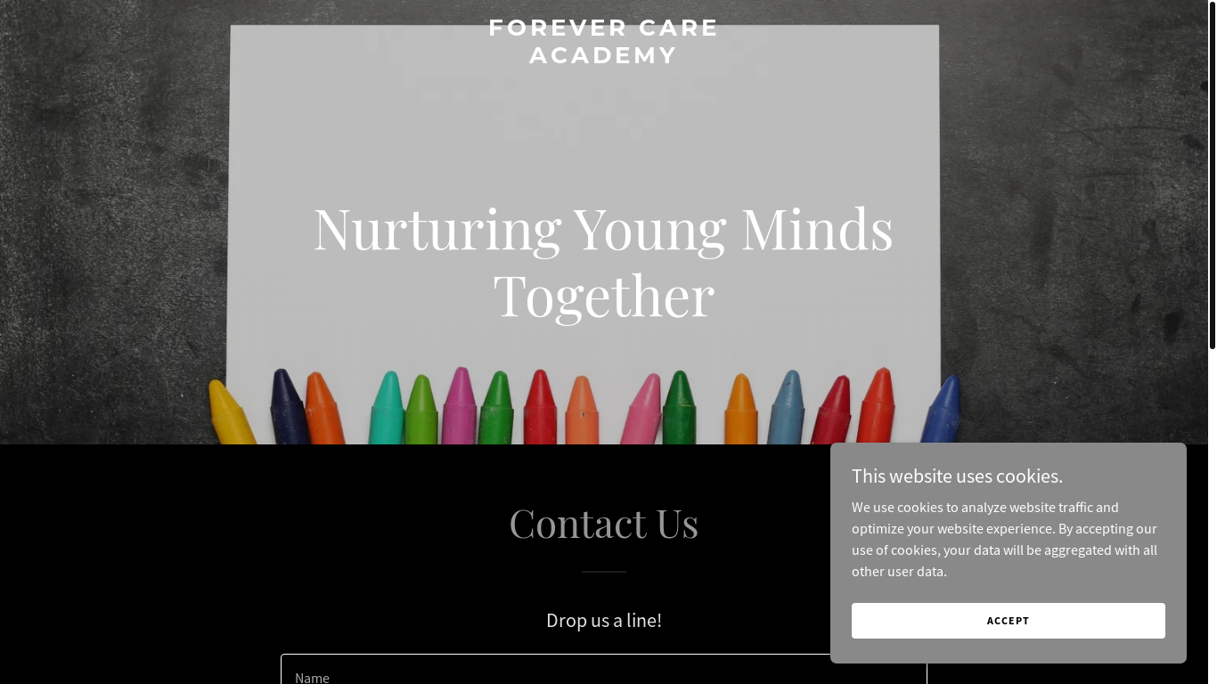 the desktop screenshot of forevercareacademy.com