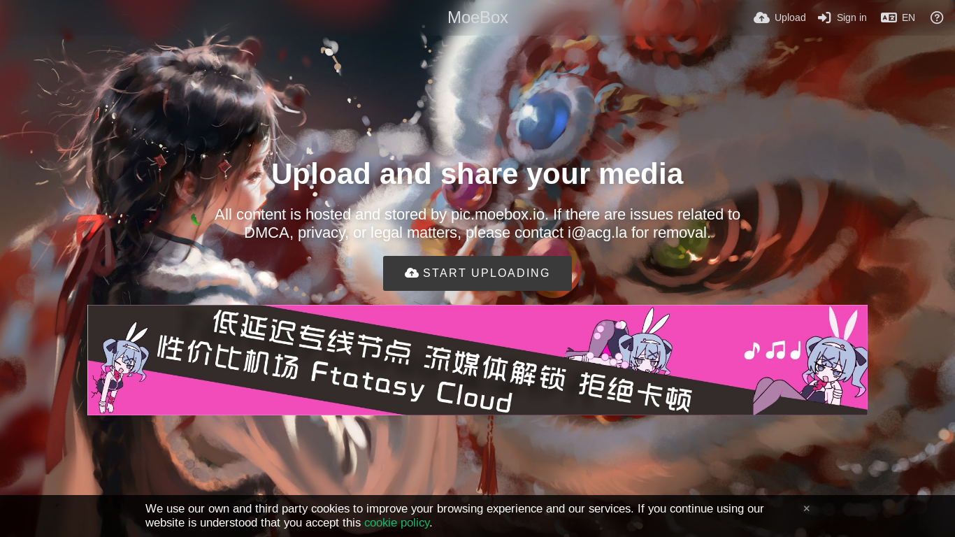 the desktop screenshot of pic.moebox.io