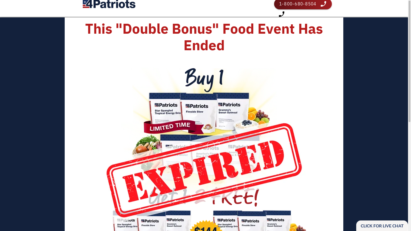 the desktop screenshot of products.4patriots.com