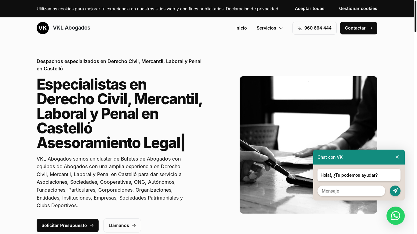 the desktop screenshot of www.vklabogadoscastello.es