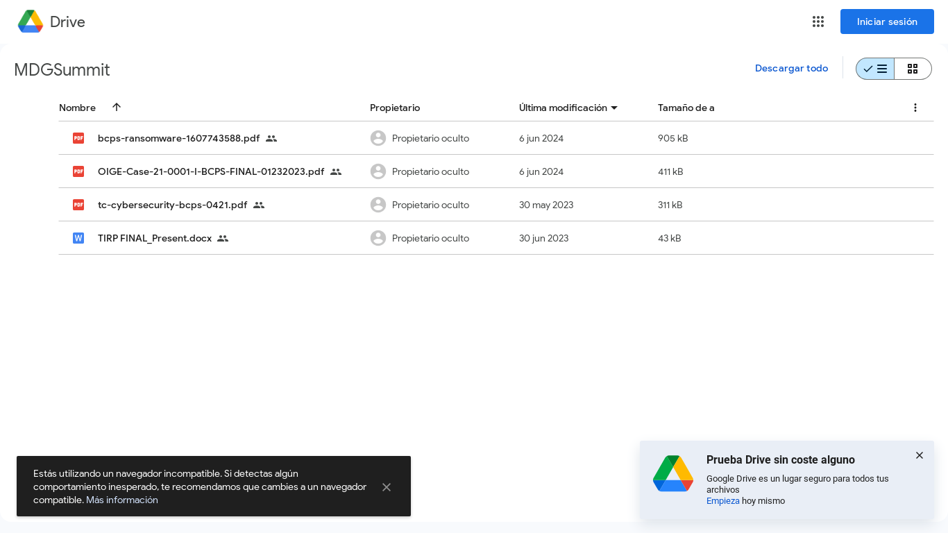 the desktop screenshot of drive.google.com