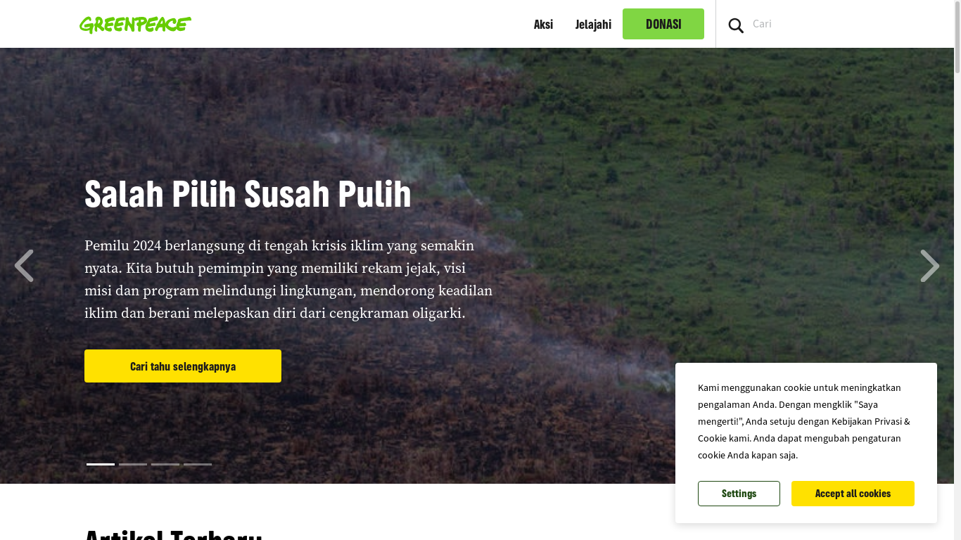 the desktop screenshot of www.greenpeace.org