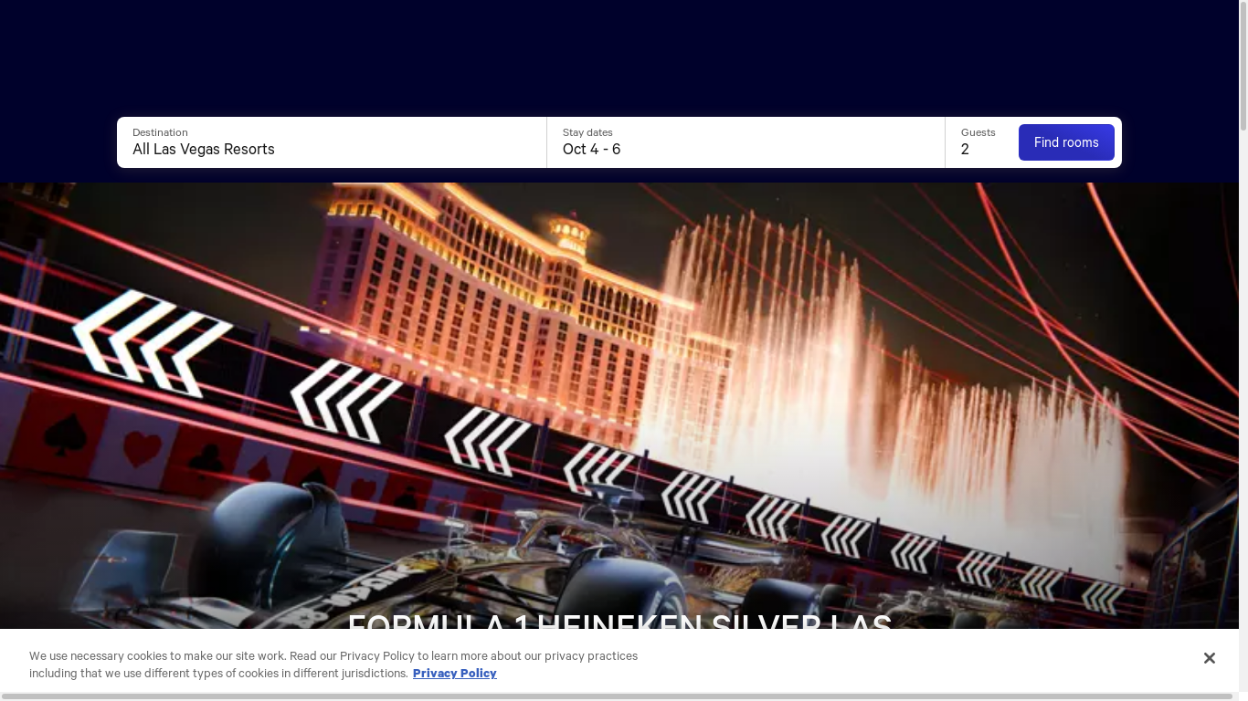 the desktop screenshot of www.mgmresorts.com